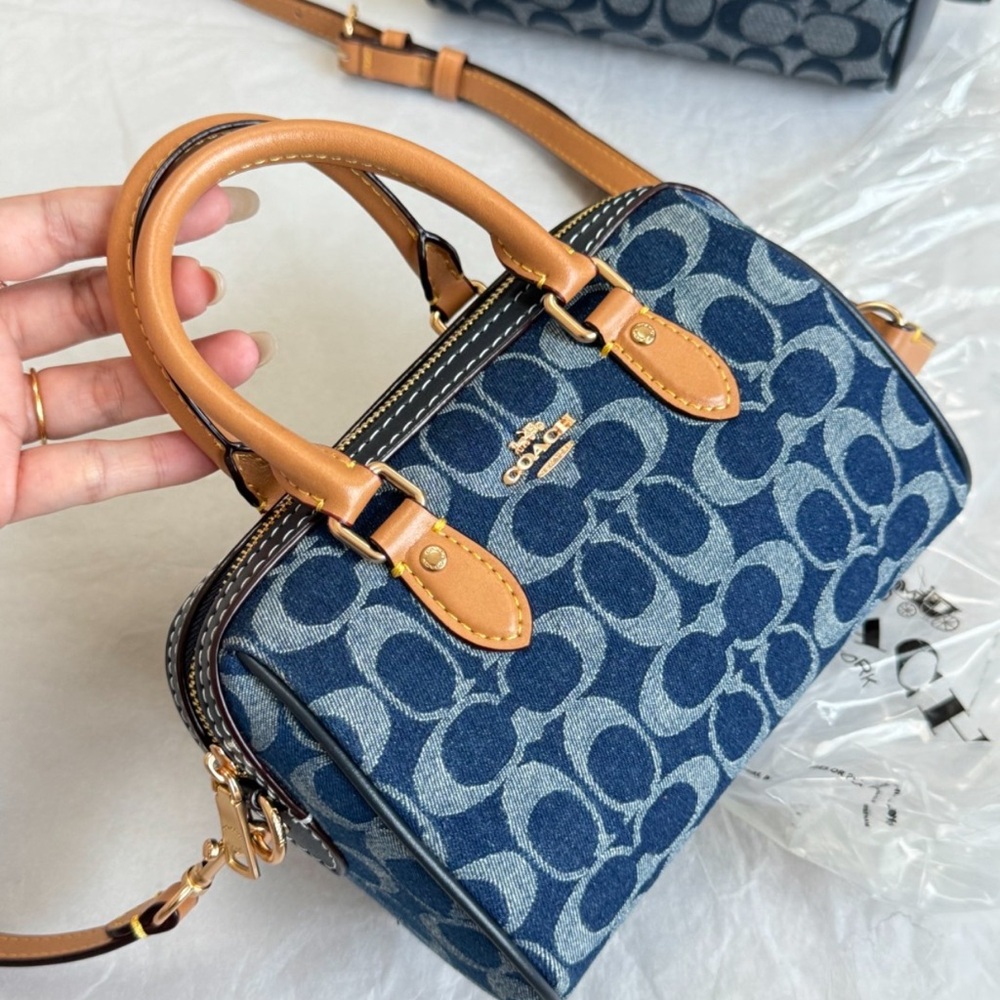 Coach Mini Rowan Chambray Signature Crossbody Bag